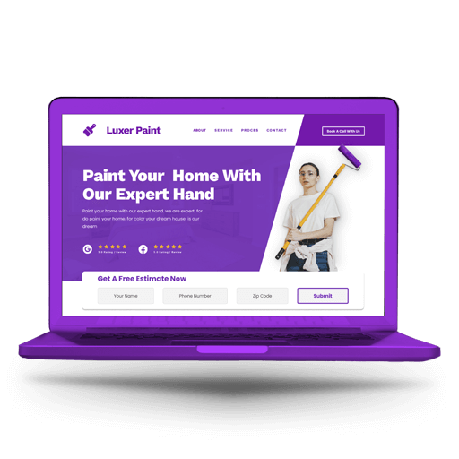 Painting Contractors Web Design Showing in Laptop