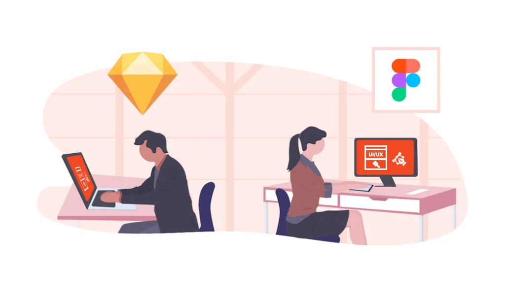 It's an illustration: Painters Web Maker's expert UI/UX team is designing a website for a painting company