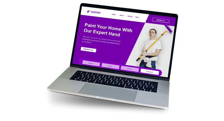 Website Design Service For Painting company, Displayed on a Laptop by Painters Web Maker